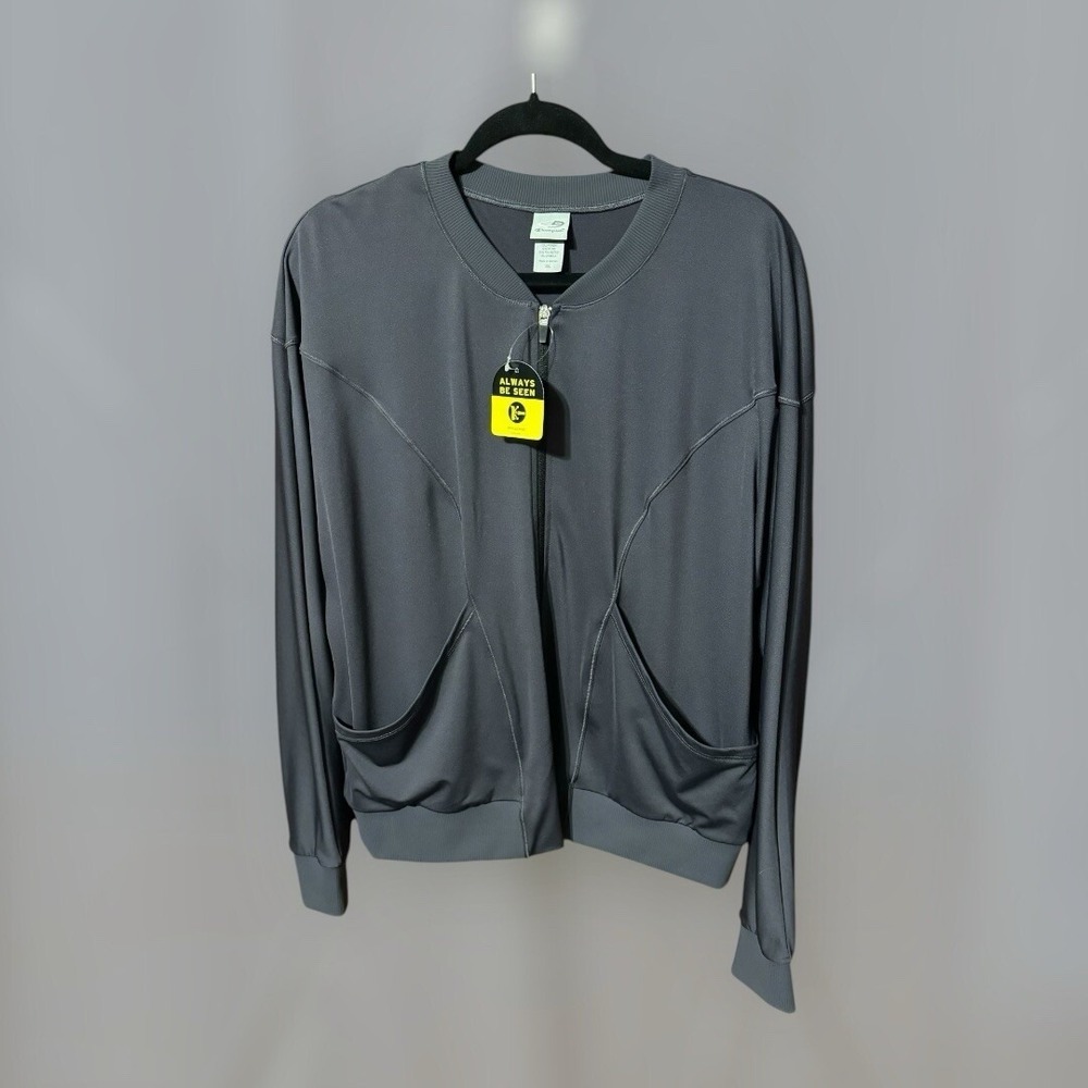 NWT C9 Champion Gray DUO-DRY full zip REFLECTIVE jacket size Unisex XXL NEW TubT